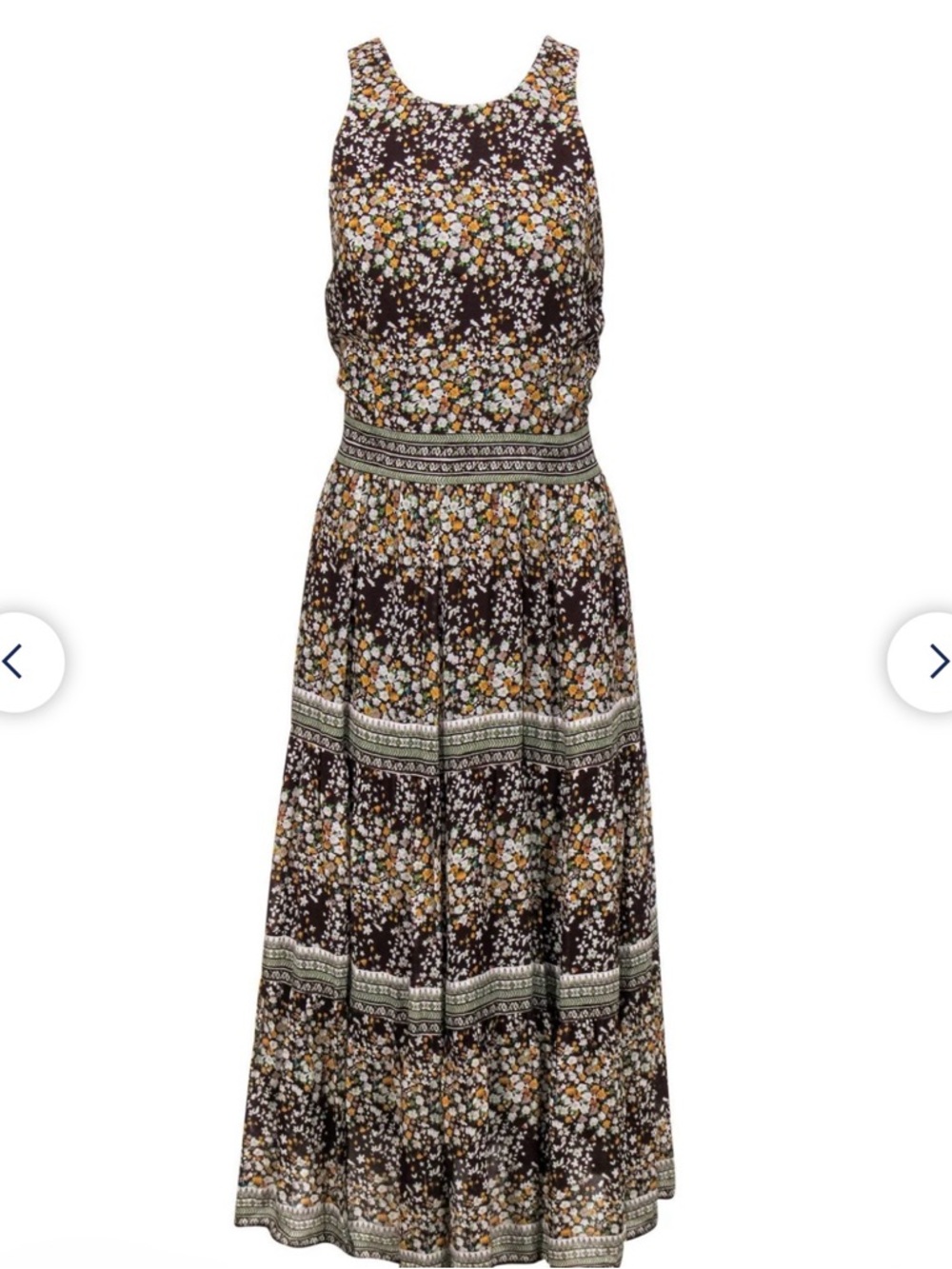 Sea New York Floral Midi Dress Size 4 | Boho Prairie Cotton | Read Description